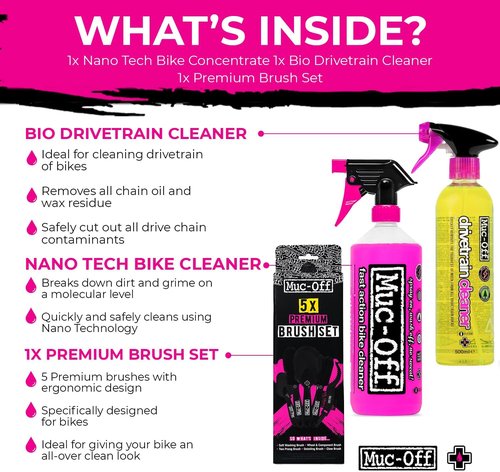 Muc-Off Nano Tech Bike Cleaner 1L - Biodegradable Formula | Safe for Carbon Fibre & All Surfaces