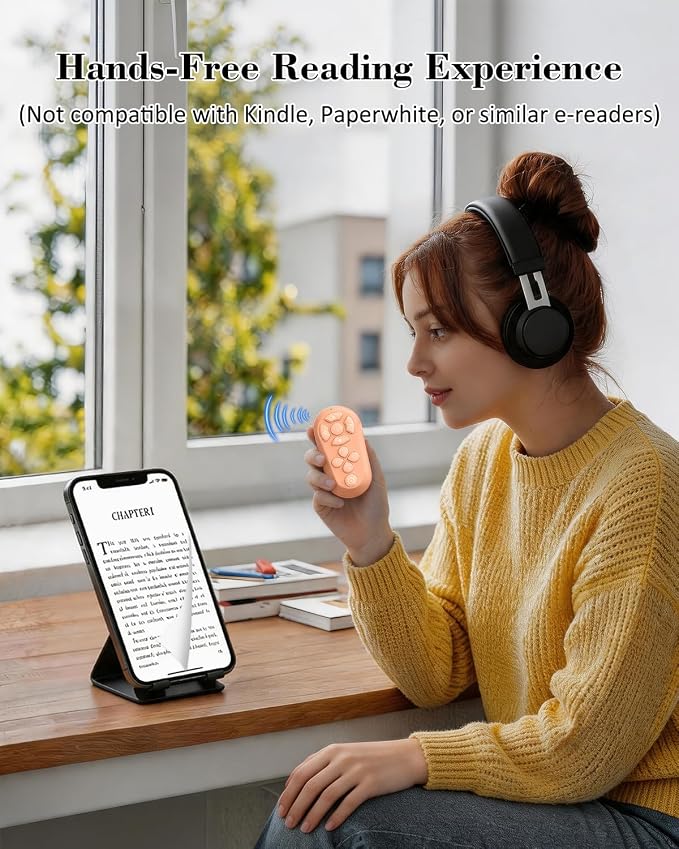 Bluetooth Remote Controller for TikTok Scrolling/Camera/Video Recording/Kindle
