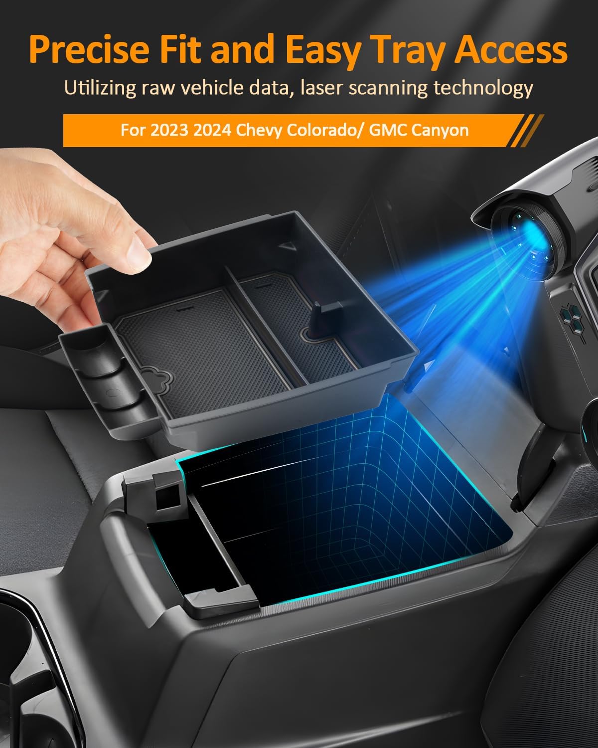 CDEFG for Chevrolet Colorado(2023-2026)/GMC Canyon (2024-2026) Center Console Organizer Tray Armrest Storage Box Insert Arm Rest Organizer for Colorado/Canyon Accessories
