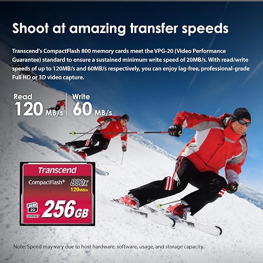 Transcend 256GB CompactFlash Memory Card 800x