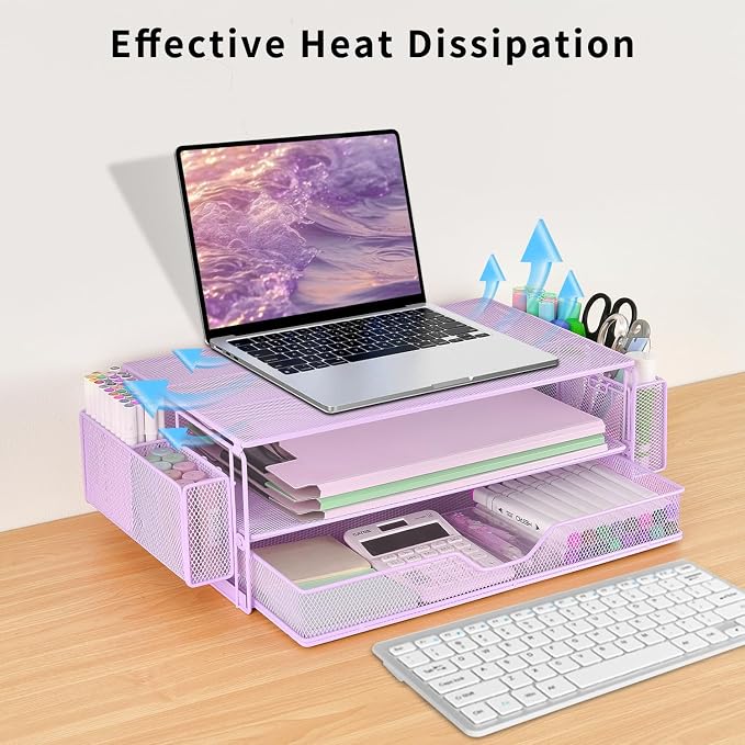 AUPSEN Computer Monitor Stands Riser，2-Tier Desk Organizers and Accessories