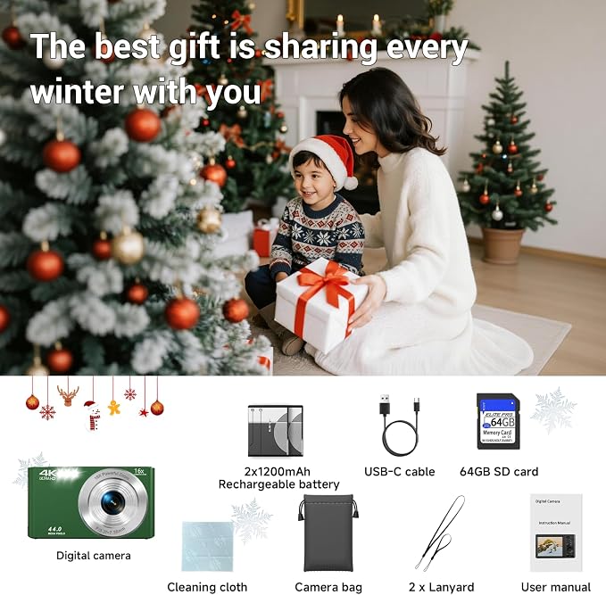 Digital Camera, FHD 4K Autofocus Compact Digital Cameras