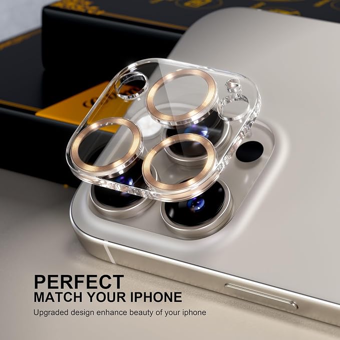 for 6 Pack iPhone 15 Pro/iPhone 15 Pro Max Camera Lens Protector 9H Tempered