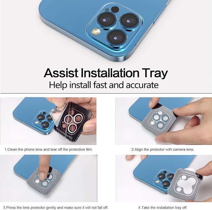YWXTW Aluminum Alloy Tempered Glass Camera Circle Cover