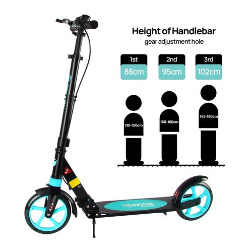 LED Light Up Large Wheels Scooter for Kids Ages 6-12 and Adults with Handbrake, Kick Scooters for Teens 12 Years and Up with Carry Strap and Bell, Easy Fold, Height Adjustable