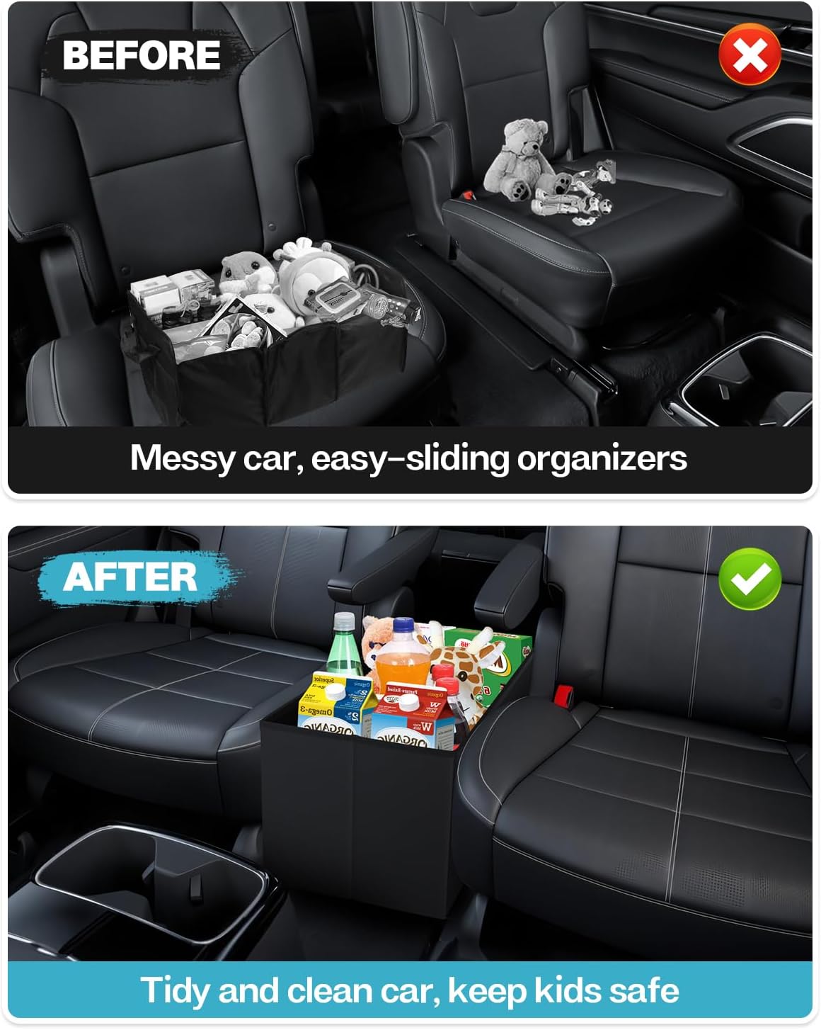 Mixsuper Liner Car Seat Organizer for Kia Telluride 2026 2025 2024-2020, Console Organizer Backseat Box for Kia Telluride, Supplies Dog Box Storage Bin Travel Accessories