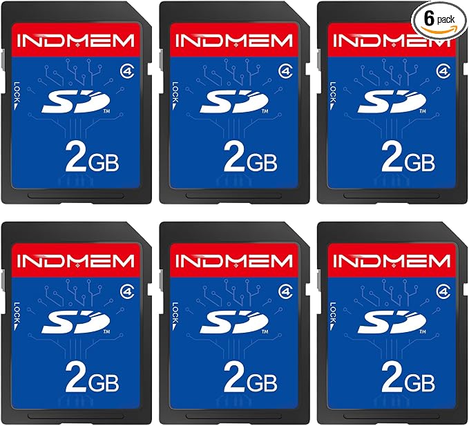 SD Card 2GB, 6 Packs Class 4 2GB Flash Memory Card MLC Standard Secure Digital