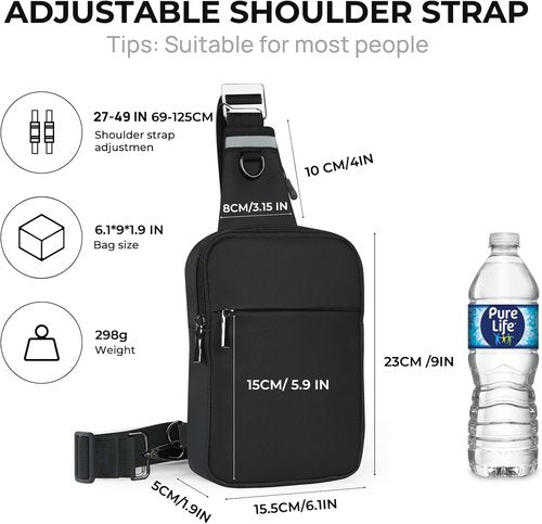 BROADREAM Mini Sling Bag - Waterproof RFID Crossbody Backpack for Men & Women | Ideal for Hiking & Travel