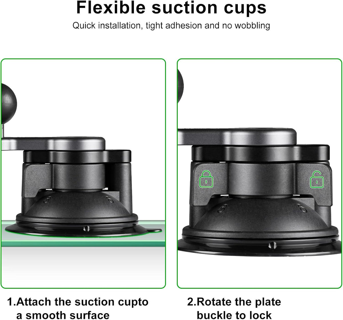 FANAUE Universal Car Phone Mount - Heavy-Duty Sticky Gel Suction Cup with 25mm Ball, 1" RAM-Compatible Windshield/Dashboard Phone Holder for Cars, Trucks & SUVs - Secure Anti-Slip Auto Accessories