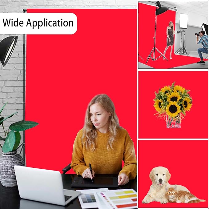 Red Photography Backdrop for Photoshoot, Photo Backdrop Curtain, Perfect Red