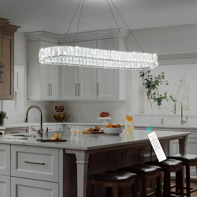 HAIXIANG LED Long Chandeliers for Dining Table Modern Chandelier Dimmable