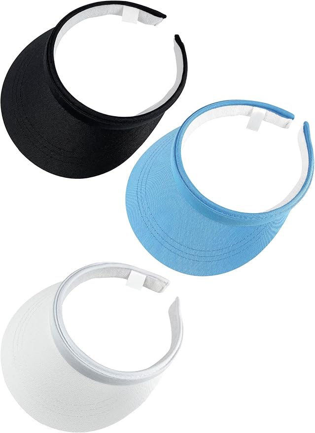3 Pack Sports Sun Visor Hat Women Men Adjustable Clip On Visors Outdoor Golf Beach Cap