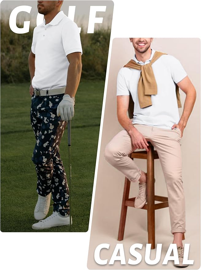 TACVASEN Mens Golf Shirt Dry Fit Mens Polo Shirts Short Sleeve Performance Golf Polos for Men with Collar Work Shirts