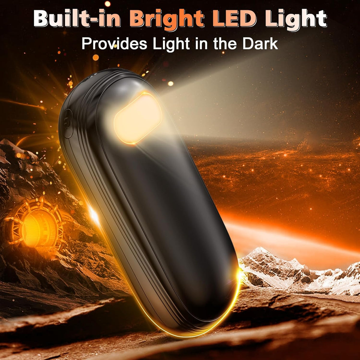 Skiennix Hand Warmers Rechargeable - Dual-Sided Heating for 15 Hours | LED Display & Flashlight, Perfect for Hunting & Gifts