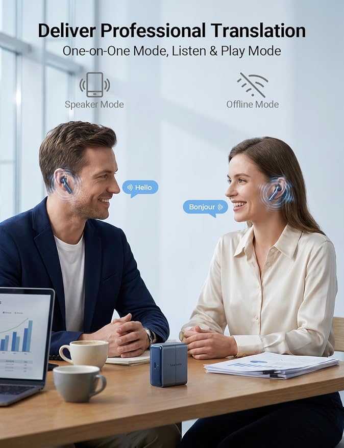 Timekettle W4 Translation Earbuds, Bone-Voiceprint Sensor