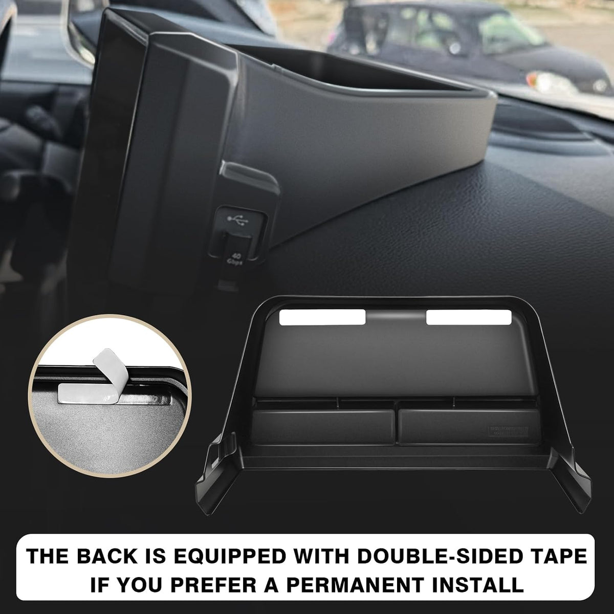 Muslogy Dashboard Organizer for 2024-2026 Tacoma/2025+ 4Runner 14-in, Black