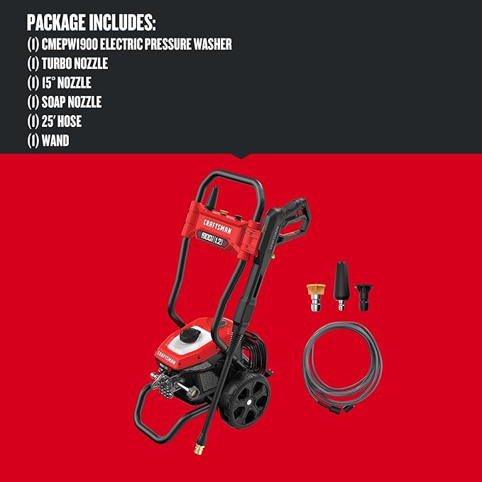 CRAFTSMAN Electric Pressure Washer, Cold Water, 1900 -PSI, 1.2-GPM, Corded (CMEPW1900)