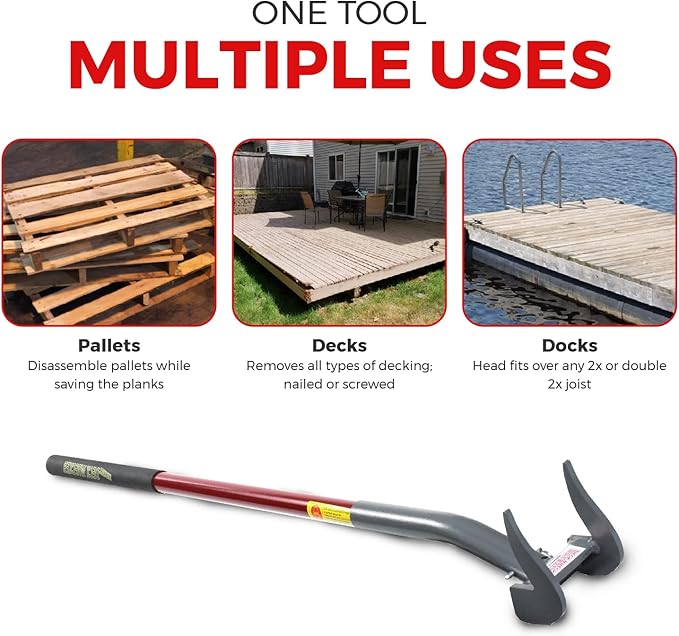 The Original Deck Wrecker Deck Board Removal Tool. Heavy-Duty Professional-Grade Pry Bar Engineered for Power & Efficiency. Trusted by Professionals for Their Toughest Jobs