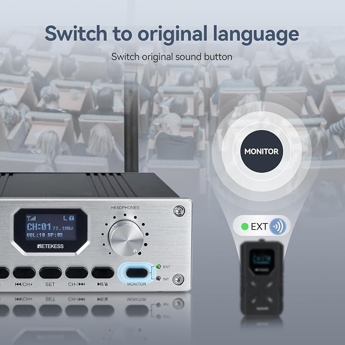 Retekess TT119 Assistive Listening Devices, Church Translation System,