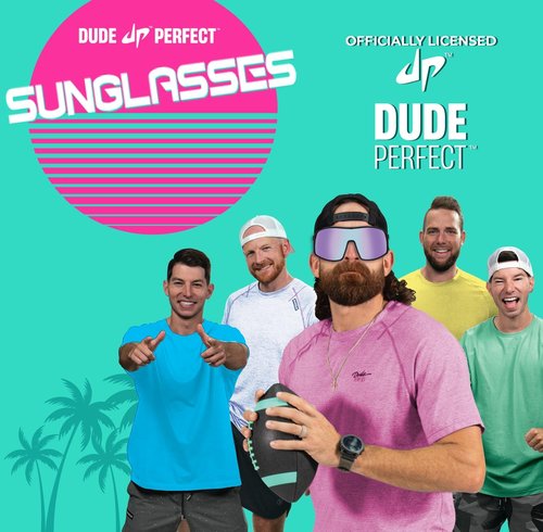 Dude Perfect Sunglasses - 2-Pack Black & Camo | Sporty, Durable UV-Protective Shades for Active Kids