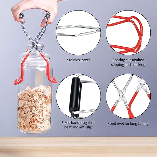 3 Pcs Canning Funnels for Wide and Regular Jars, Stainless Steel Wide Mouth Funnels, Metal Funnel Set for Kitchen Use, Transferring Liquid Power Mason Jam Grains, with Jar Tongs Lifter