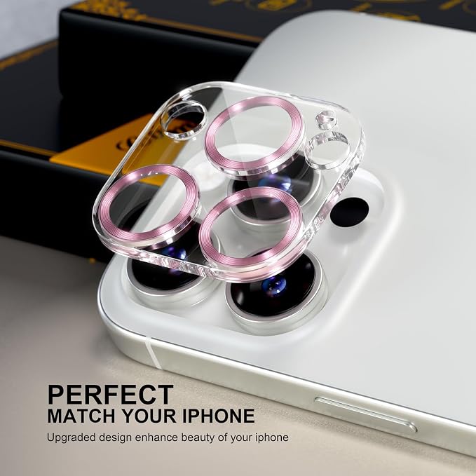for 6 Pack iPhone 15 Pro/iPhone 15 Pro Max Camera Lens Protector 9H Tempered