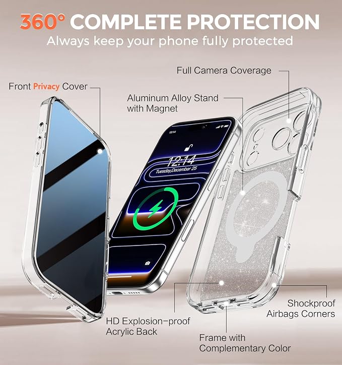 Twinkle Design Privacy Case for iPhone 17 Pro Max