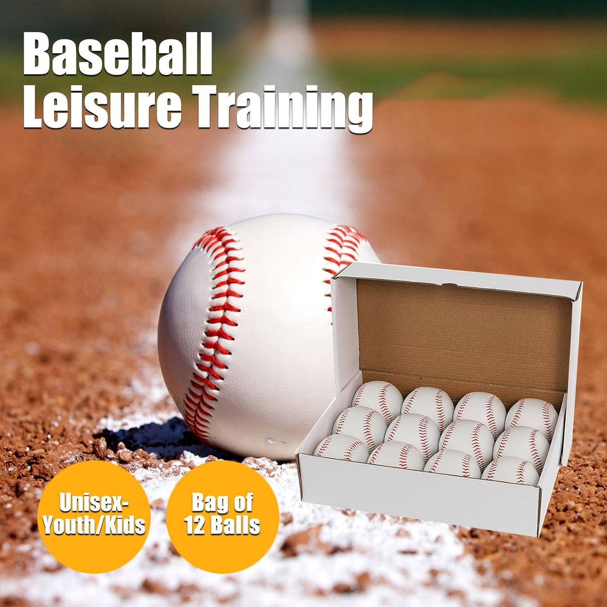 Skiennix Official Size Practice Baseballs - 12 Pack for Youth/Adult Training | Perfect for League Play, Pitching, and Autographs
