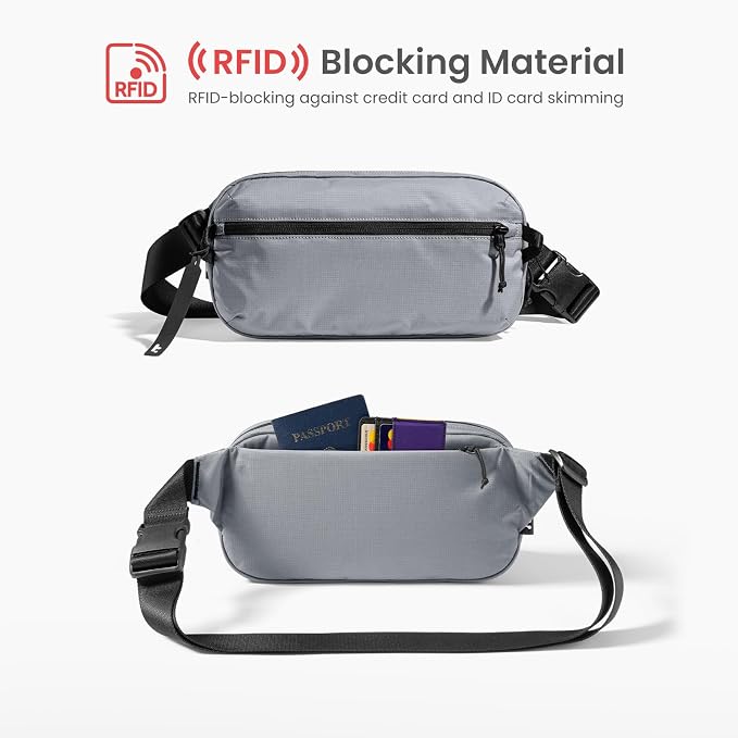 tomtoc 3.5L Sling Bag with RFID Blocking, Crossbody Bag Chest Shoulder Pack