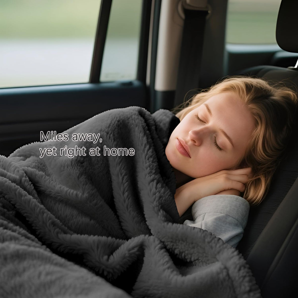 Melissa Large Soft Travel Blanket and Inflatable Pillow Set | Size-69“ x 43.3”, Carry Bag – Lightweight, Compact & Washable for Backpacking, Hiking, Airplane, Car, Office, Camping (Gray)