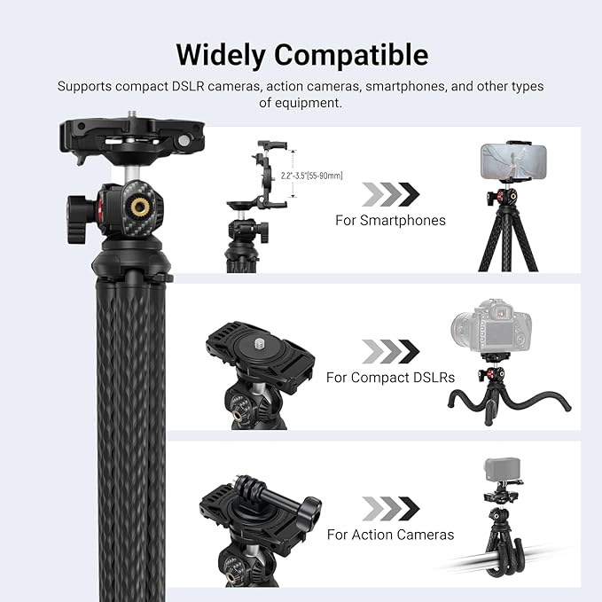 NEEWER Flexible Phone Tripod, Small Mini Camera Webcam Desk Stand, Phone Holder