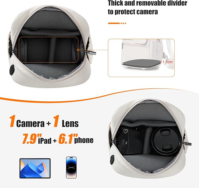 Cwatcun Camera Bag Small Compact Camera Sling Case, Waterproof Canvas Crossbody