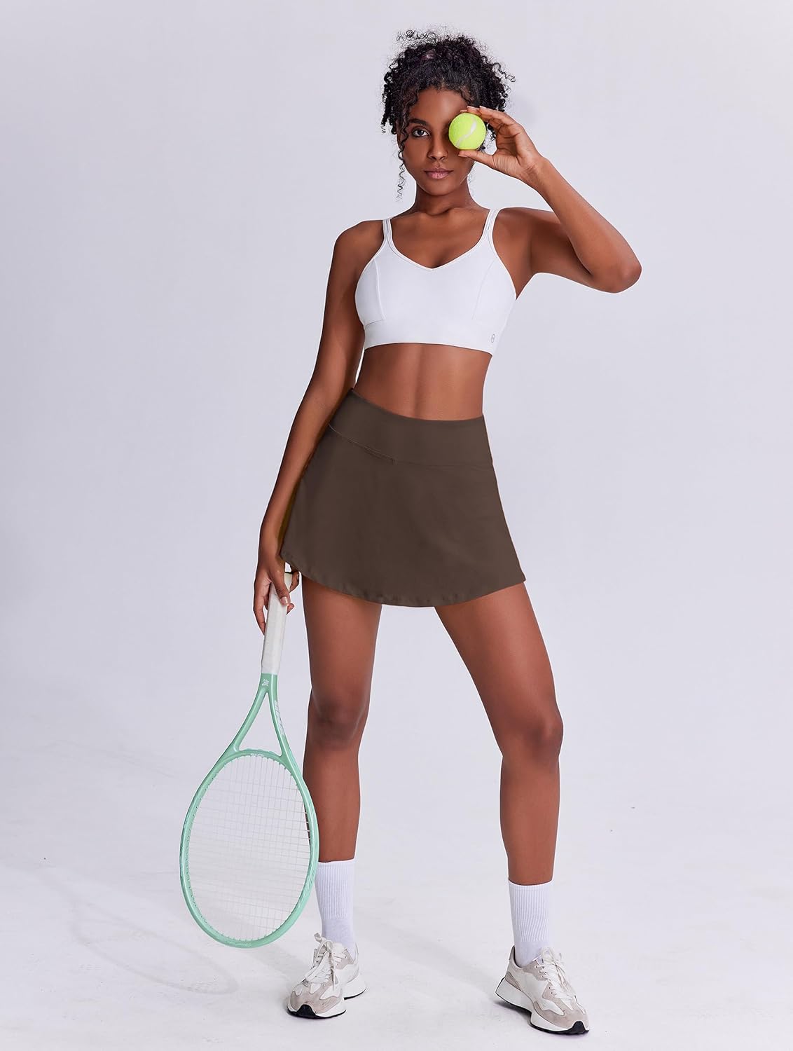 PINSPARK Tennis Skirts for Women - Lightweight Pleated Athletic Skort with Shorts Pocket for Golf & Pickleball