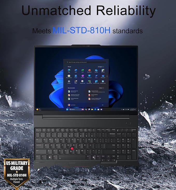 Lenovo ThinkPad E16, 16" Touchscreen, AMD Ryzen 7 250, 16GB DDR5, 512GB SSD | Business AI PC Laptop, FHD+ Anti-Glare, > Intel Ultra 7 155U, Numeric Keypad, IR Webcam, Thunderbolt 4, Ethernet, Win 11 Pro