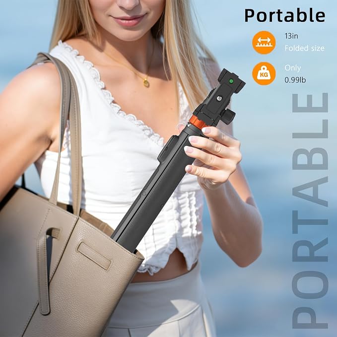 Action Camera Tripod with 360° Ball Head, 66.5'' Selfie Stick Tripod with