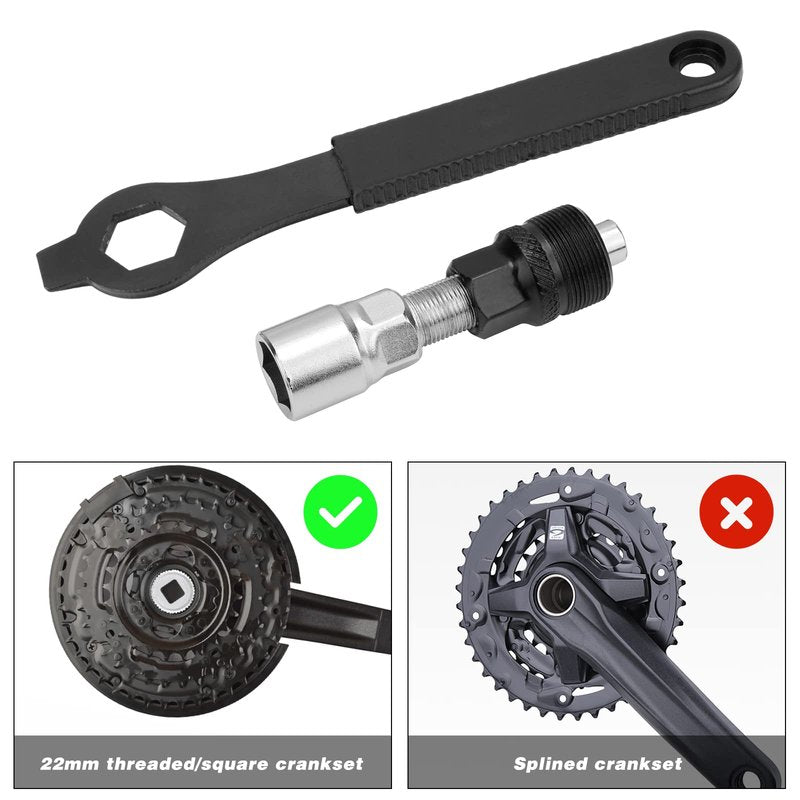 Oumers Bike Crank Puller Tools Set, Bike Crank Arm Remover + Bottom Bracket Removal + Spanner Wrench + Hexagonal Wrench + Bicycle Crank Arm + hex Head Crank arm Bolts for Repair Bike