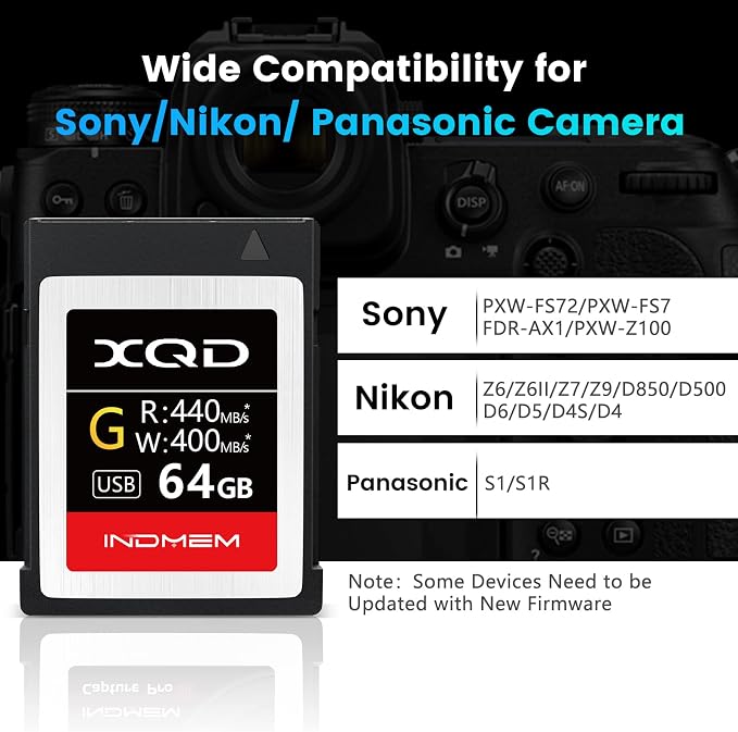 XQD 64GB Memory Card, 5X Tough MLC XQD Flash Memory Card High Speed G Series|