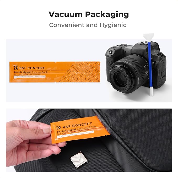 K&F CONCEPT 2-1 24mm Full Frame Sensor Cleaning Swab, Viewfinder Cleaning Swab