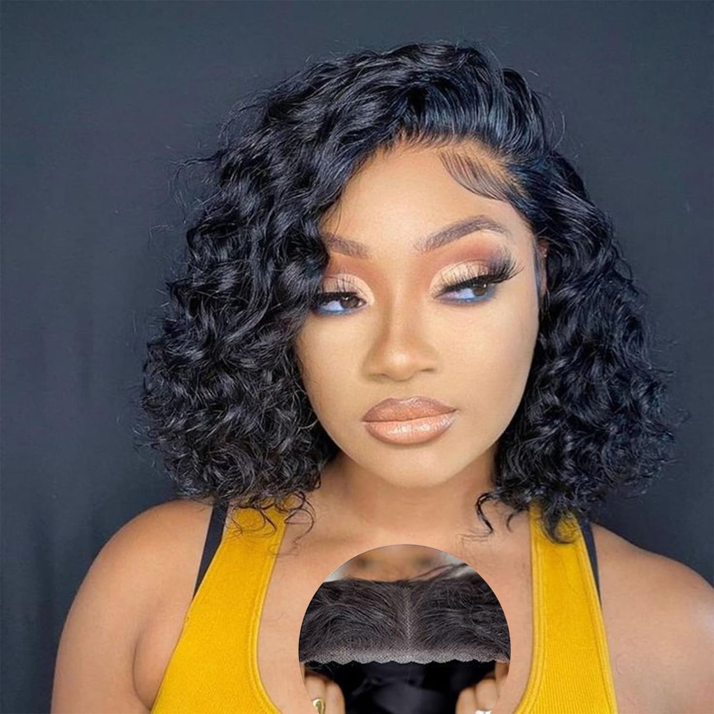 Sodlis Wear And Go Glueless Short Bob Wig Human Hair 13X4 Curly Lace Front Wigs Human Hair Pre Plucked Natural Hairline Upgraded