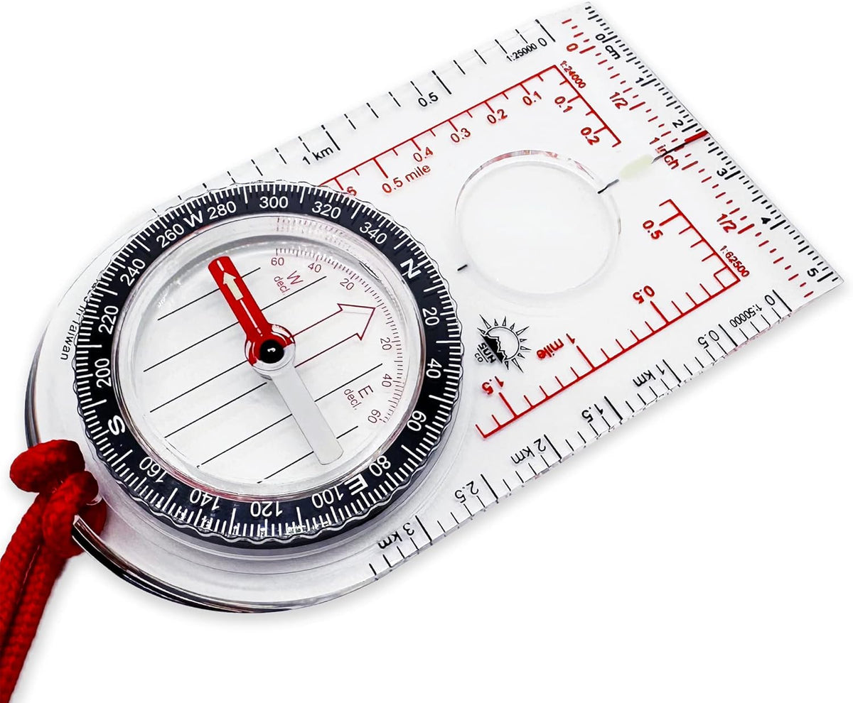 Sun Company ProMap - Ultra Lightweight Baseplate Compass with Declination Scale | Perfect for Hiking & Camping Navigation