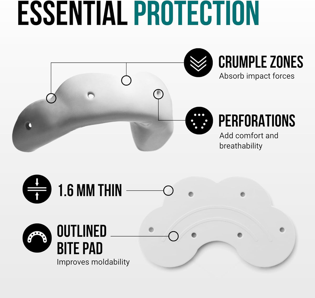 SISU Go Mouthguard - Low-Profile Snow White Protection for Soccer, Basketball & Action Sports | Remoldable Up to 20 Times