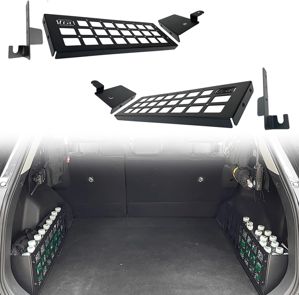 HIGH FLYING for Toyota RAV4 2019-2025 Car Accessories Modular Storage Molle Panel Cargo Shelf Organizer Luggage Carrier Rack Aluminum Alloy (with Conjoined Cross Bar)