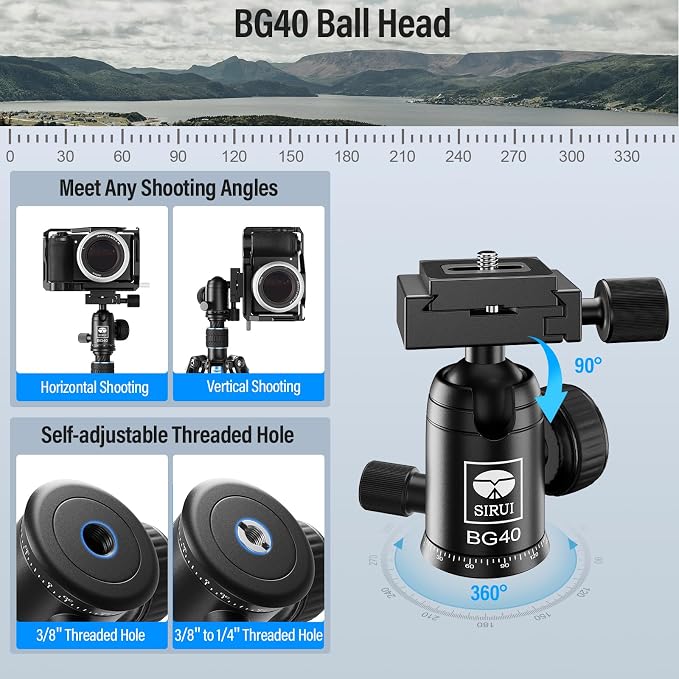 SIRUI 60" Carbon Fiber Tripod for Camera