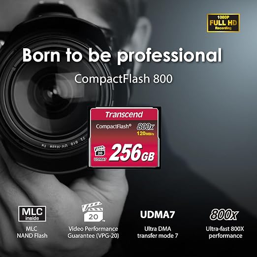 Transcend 256GB CompactFlash Memory Card 800x