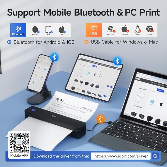 iDPRT Portable Thermal Printer, MT610 Pro Wireless