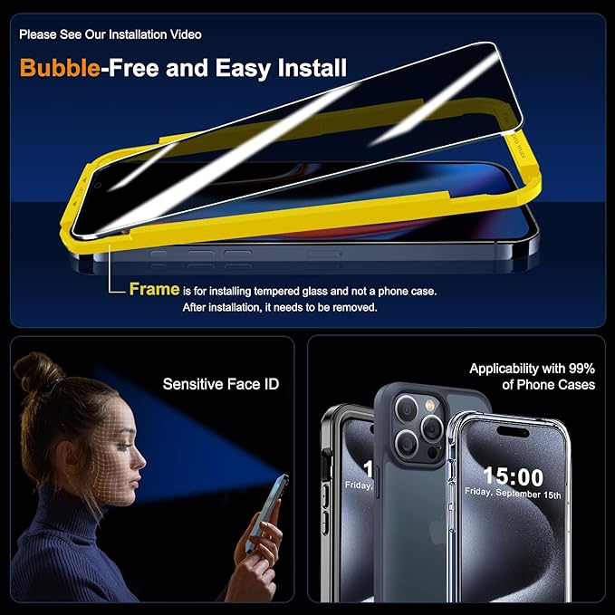 QHOHQ 3 Pack Privacy Screen Protector