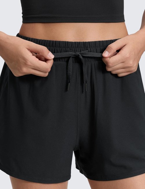 CRZ YOGA Athletic Shorts for Women - High Waisted 2-in-1 Design with Pockets for Tennis & Running