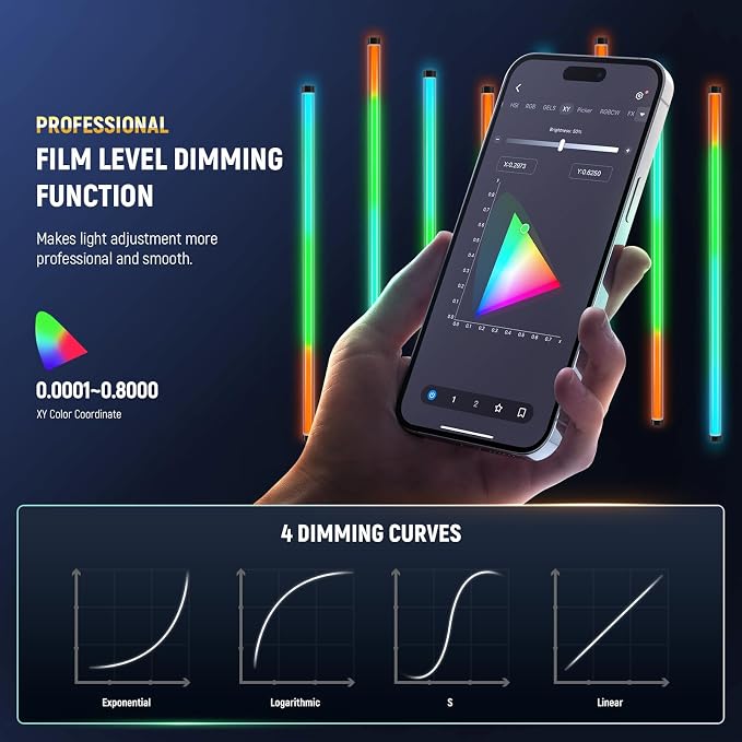 NEEWER RGB Tube Light, 30W LED Video Light RGBWW Full Color Stick Light Wand