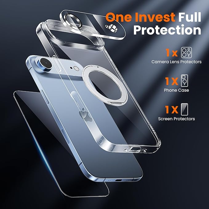 toushion 3 in 1 for iPhone Case Clear, Shockproof for iPhone Air