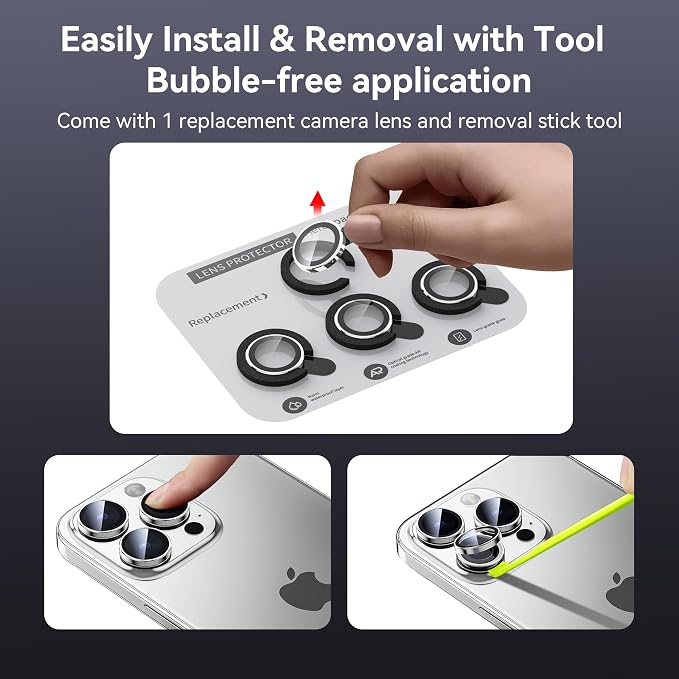 WSKEN for iPhone 15 Pro/iPhone 15 Pro Max Camera Lens Protector, Shatterproof
